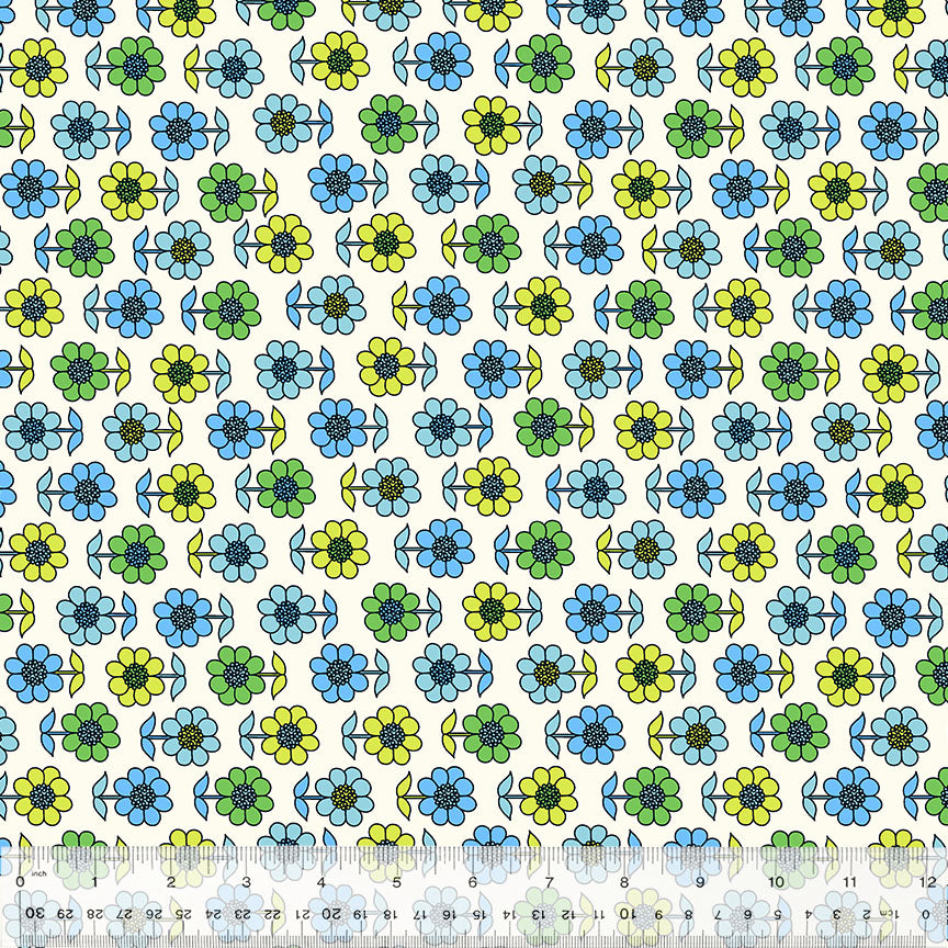 Windham Fabrics - Bonny by Denyse Schmidt - Daisy (Blue)