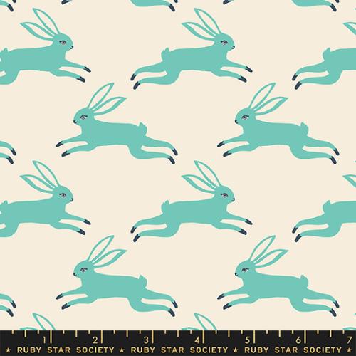 mint bunnies on ivory