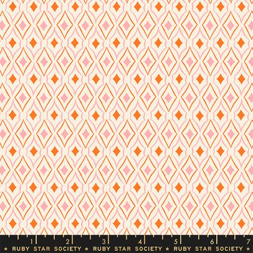 orange and pink diamonds on ivory