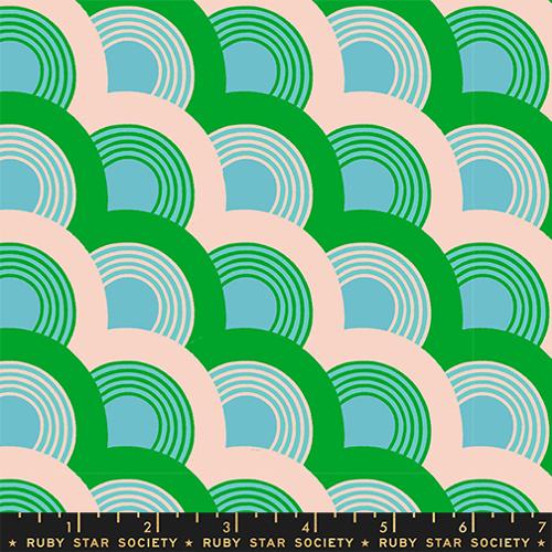 scallop fans green and blue