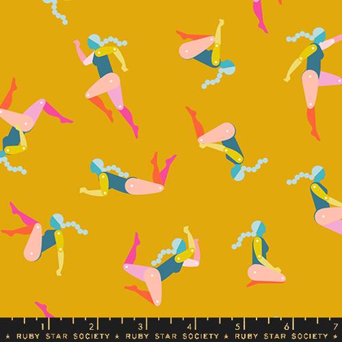 paper dolls exercising on goldenrod