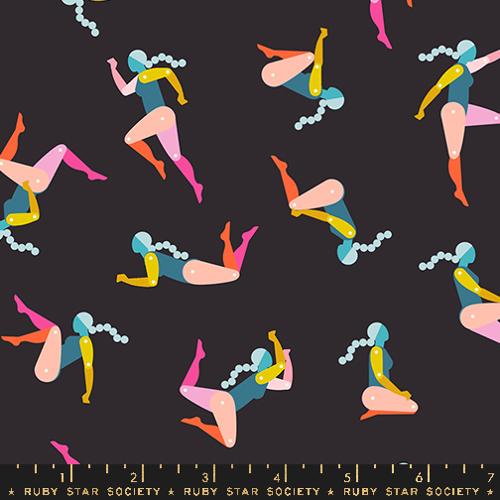 paper dolls exercising on soft black background