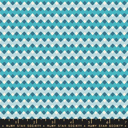 layers of zig zags in dark turquoise and light turquoise