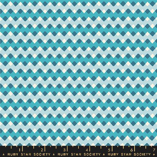 layers of zig zags in dark turquoise and light turquoise