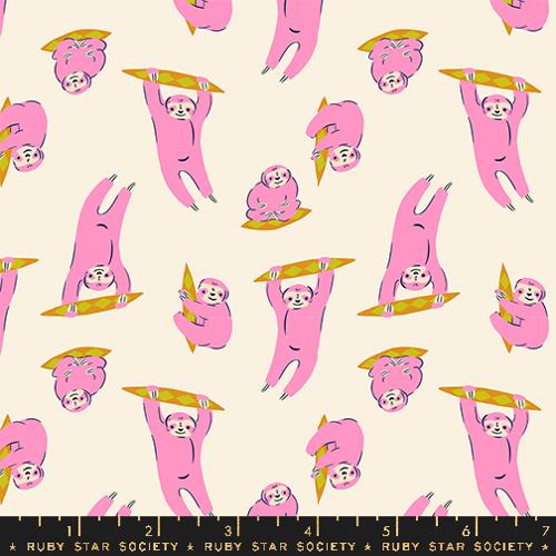 Pink sloths on a white background