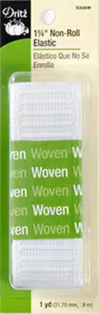 Woven elastic in green and cream package