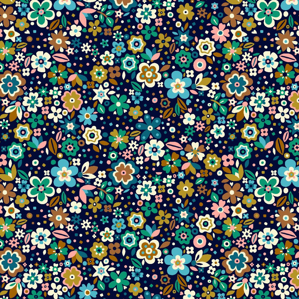 Blue floral fabric