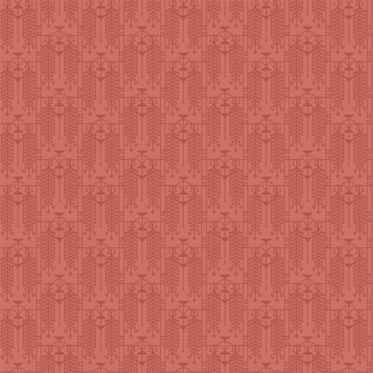 vertical geometric design in pottery red