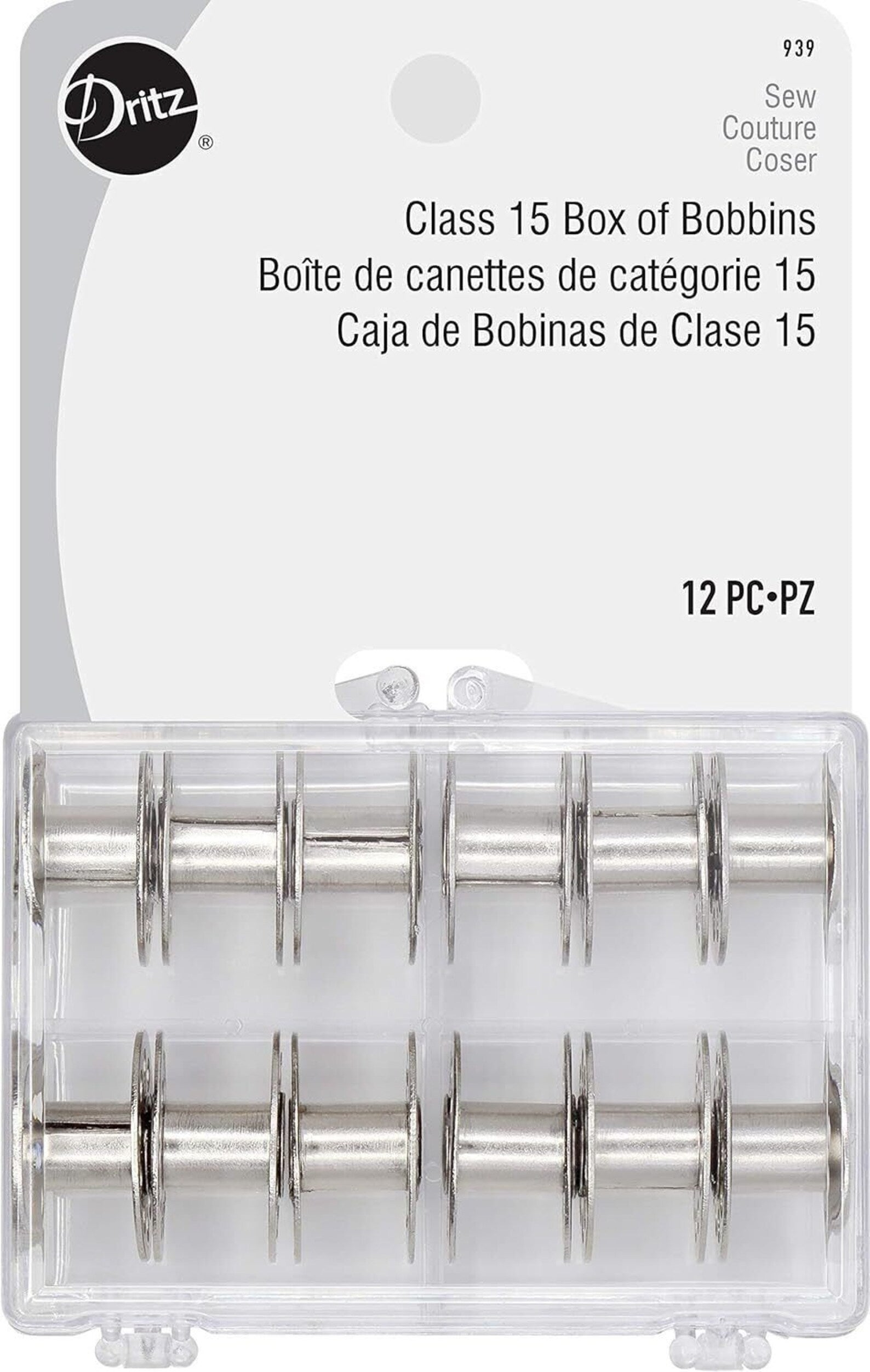 Dritz Class 15 Box of Bobbins - Metal