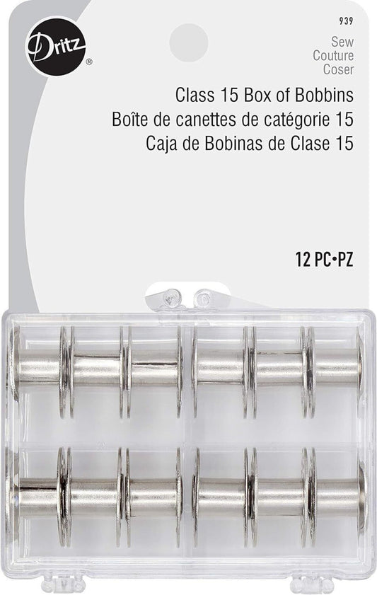 Dritz Class 15 Box of Bobbins - Metal