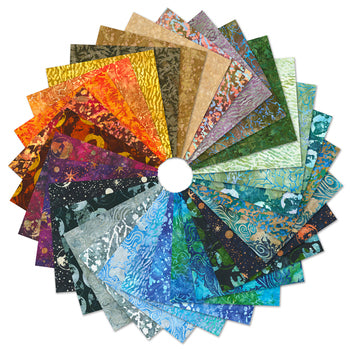 space themed batik fabric splay