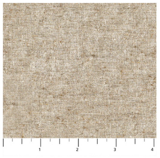 Textured beige fabric swatch with a ruler at the bottom