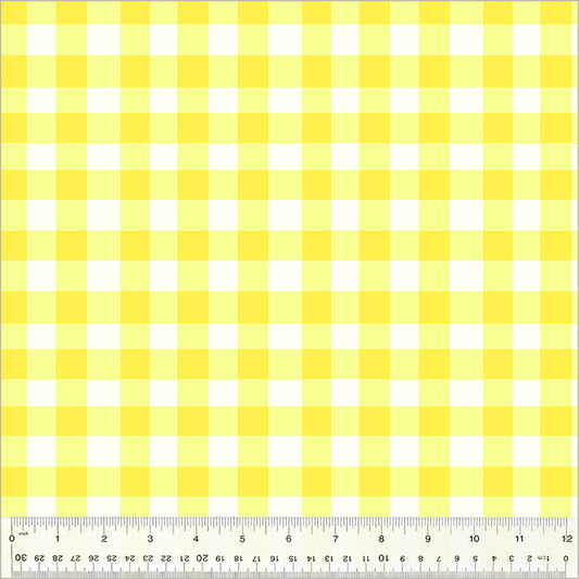yellow and white gingham