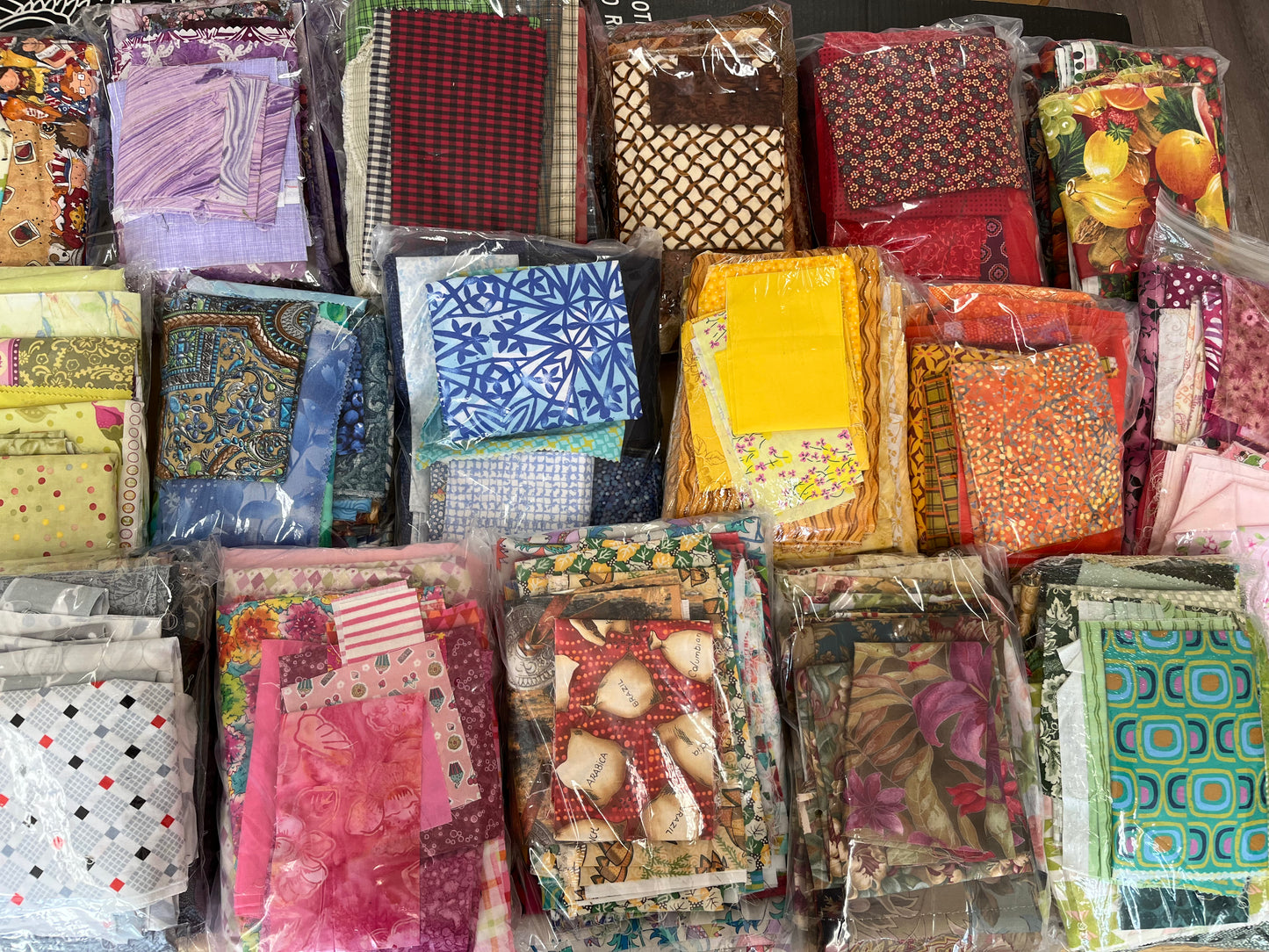 A huge selection of bundled scraps, bundled by color or genre!