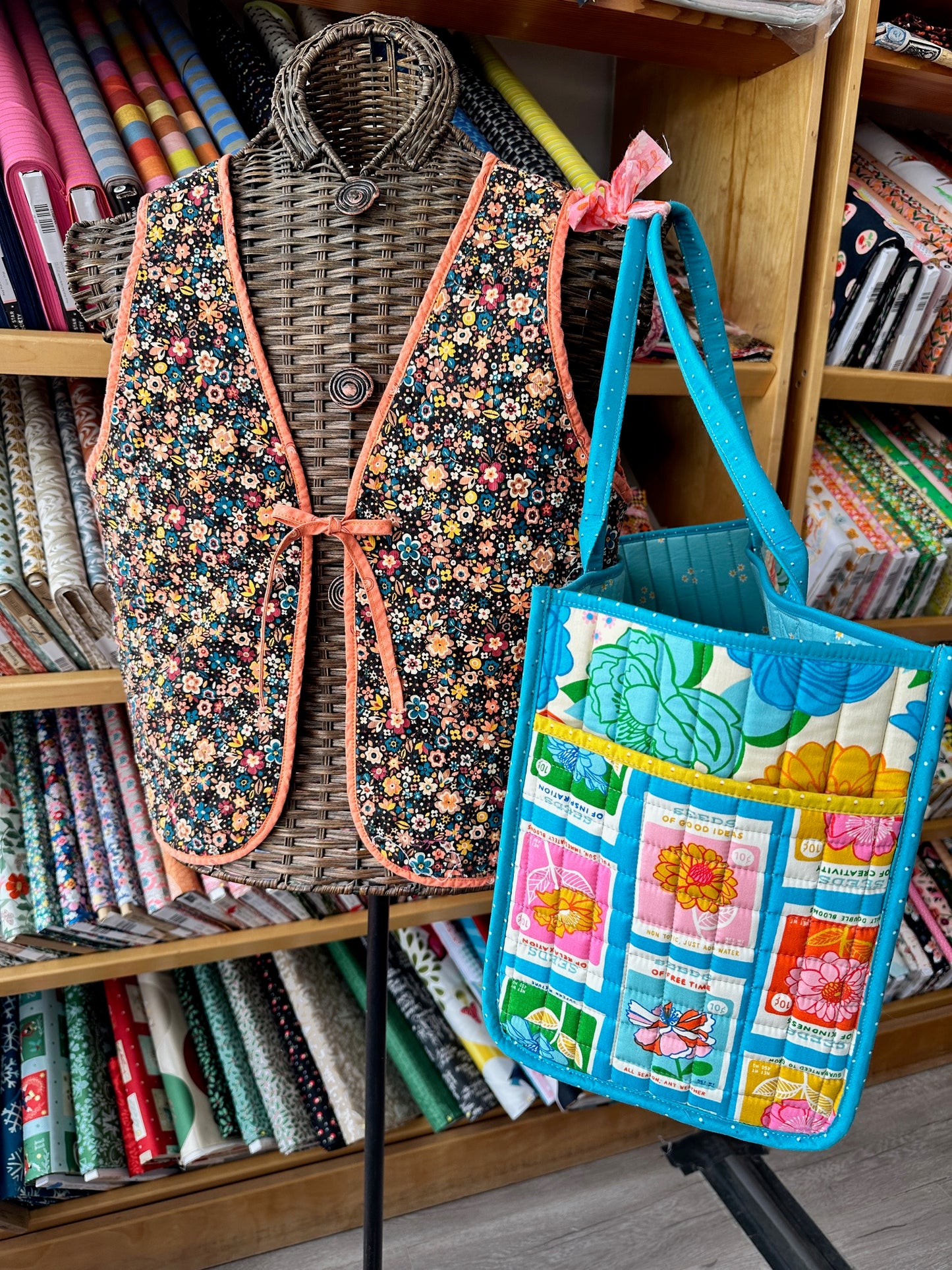Quilted Vest and bag