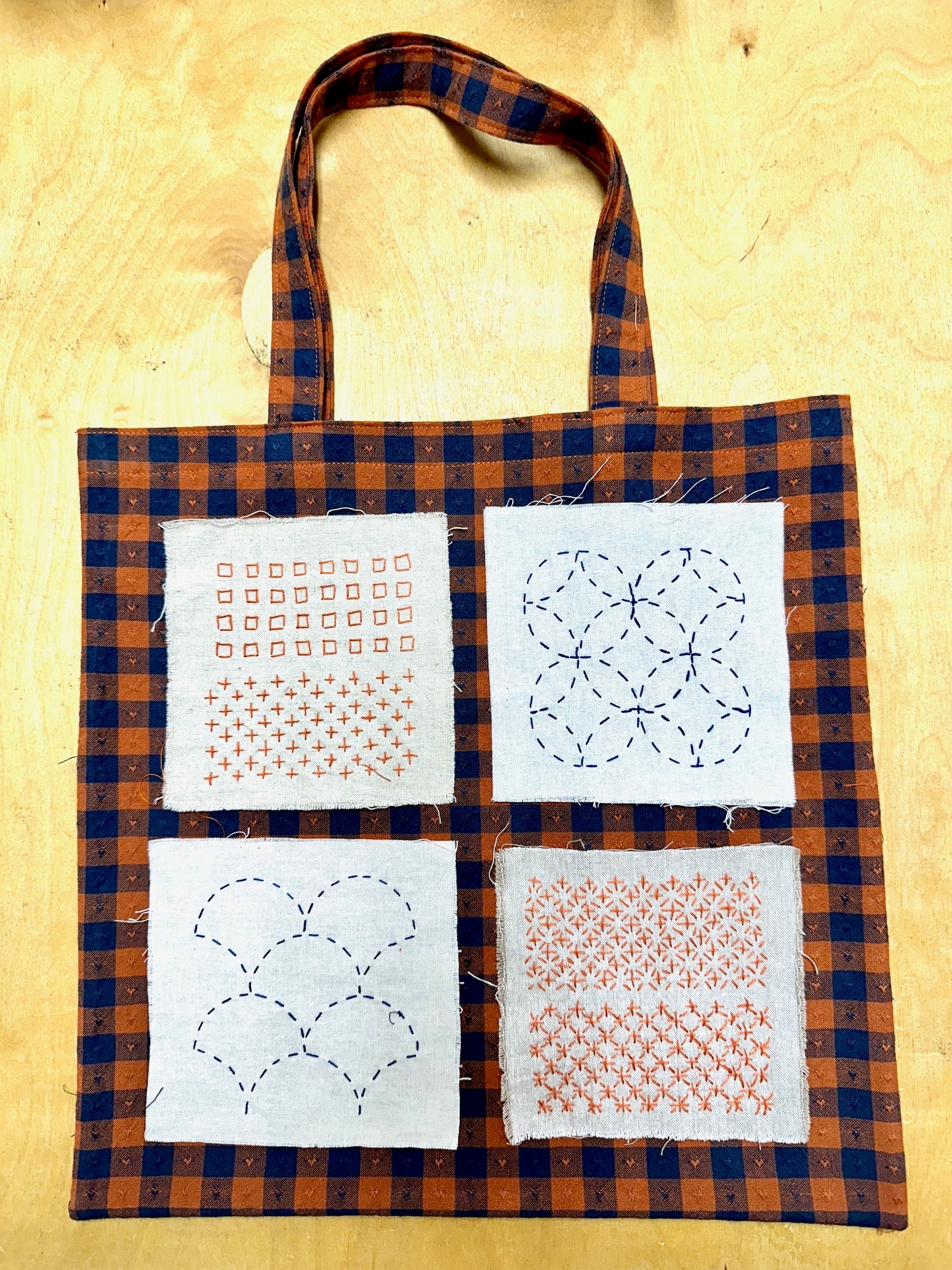 Bag with 4 Sashiko blocks