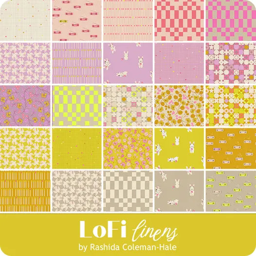 Collage of Lofi Linens Patterns in Fat Quarter Bundle