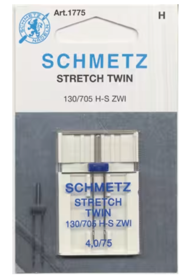 Schmetz Stretch Twin needle packaging on a white background