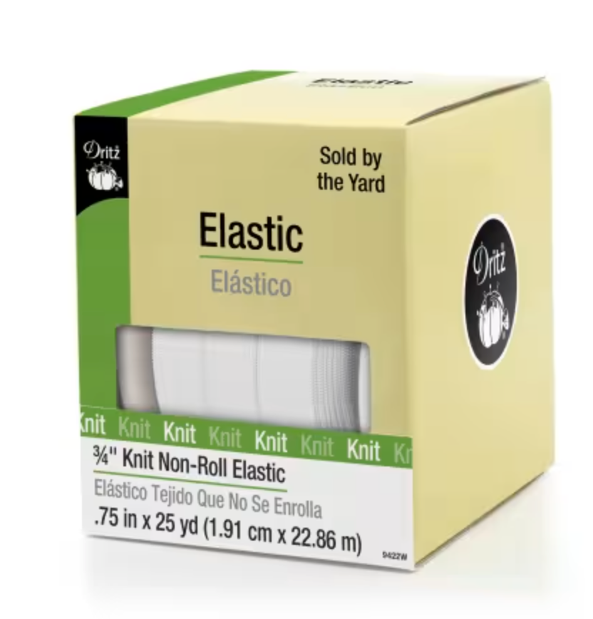 Box of Dritz knit non-roll elastic on a white background