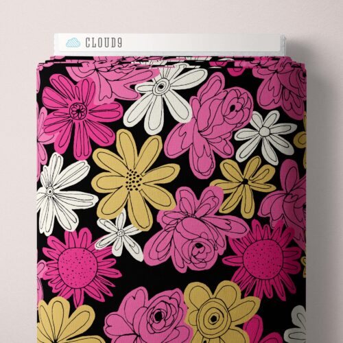 Floral-patterned product with 'Cloud9' branding on a white background