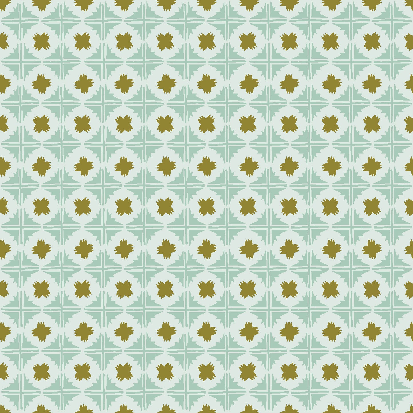 geometric patterned tiled fabric in blue