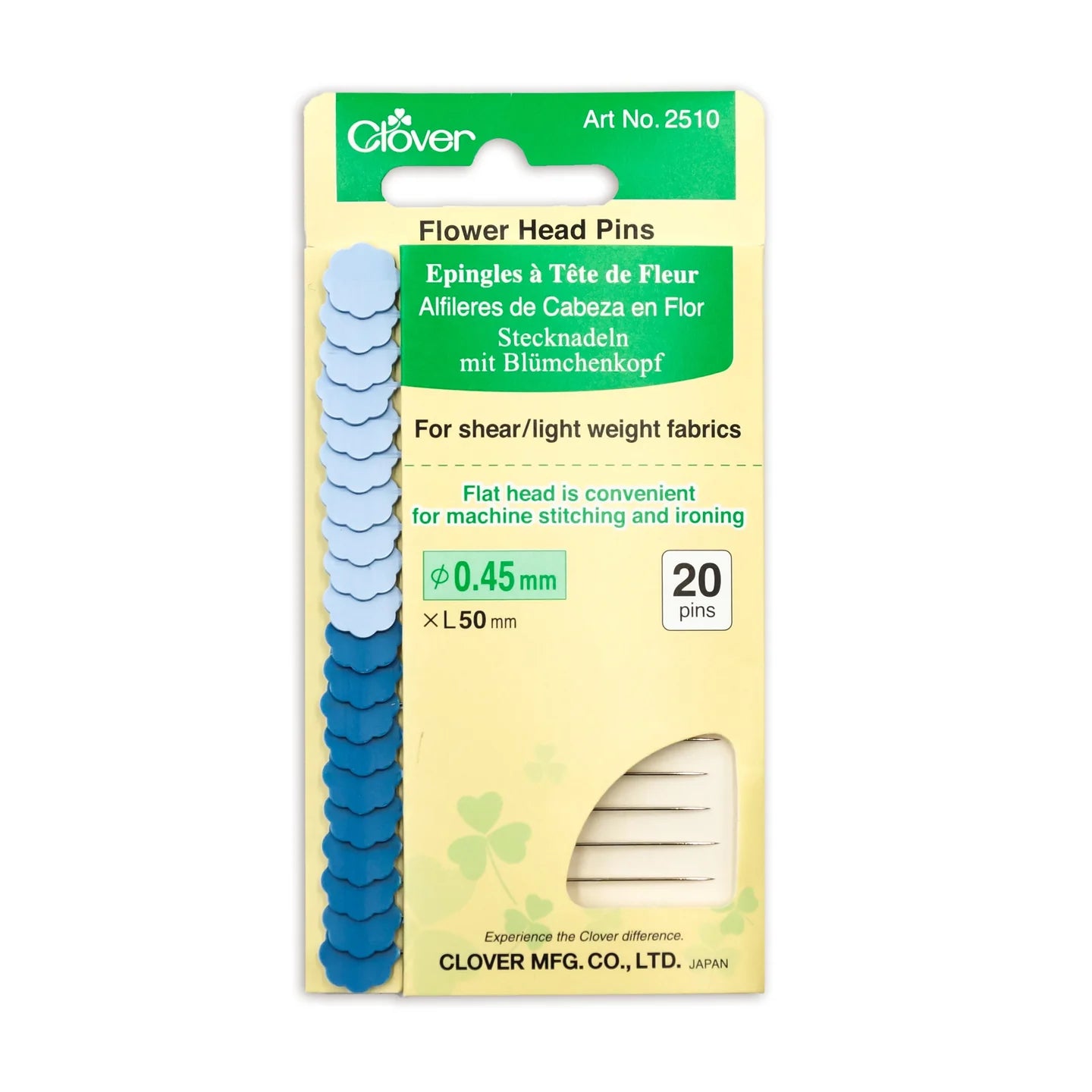blue clover flower head pins