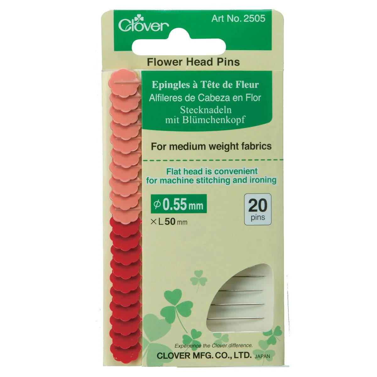 red and orange clover flower head pins