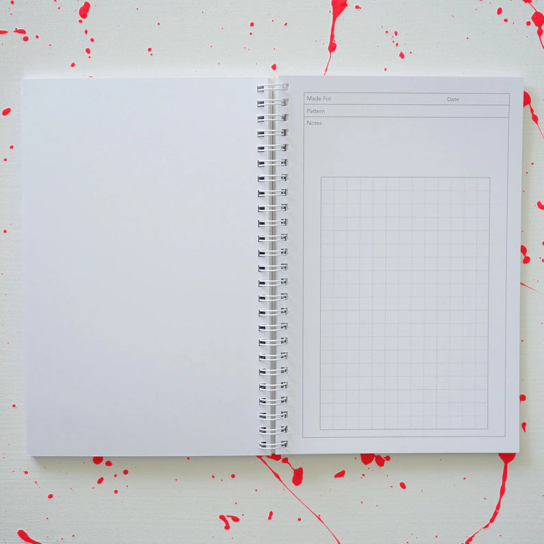 blank journal pages with a format to track quilting