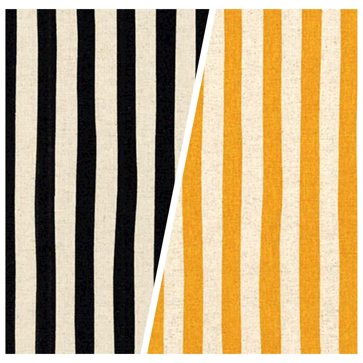 collage of color and natural wide stripe canvas print