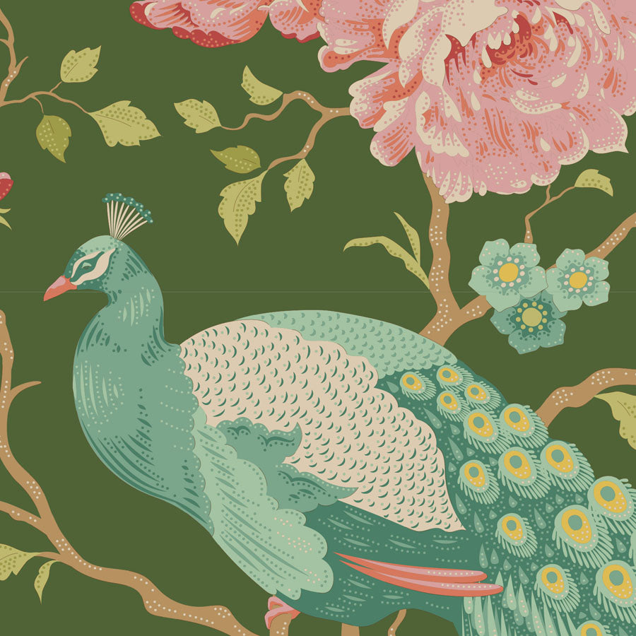 Peacock Tree Green 100441 - Chic Escape -Tilda - quilting cotton - half yard
