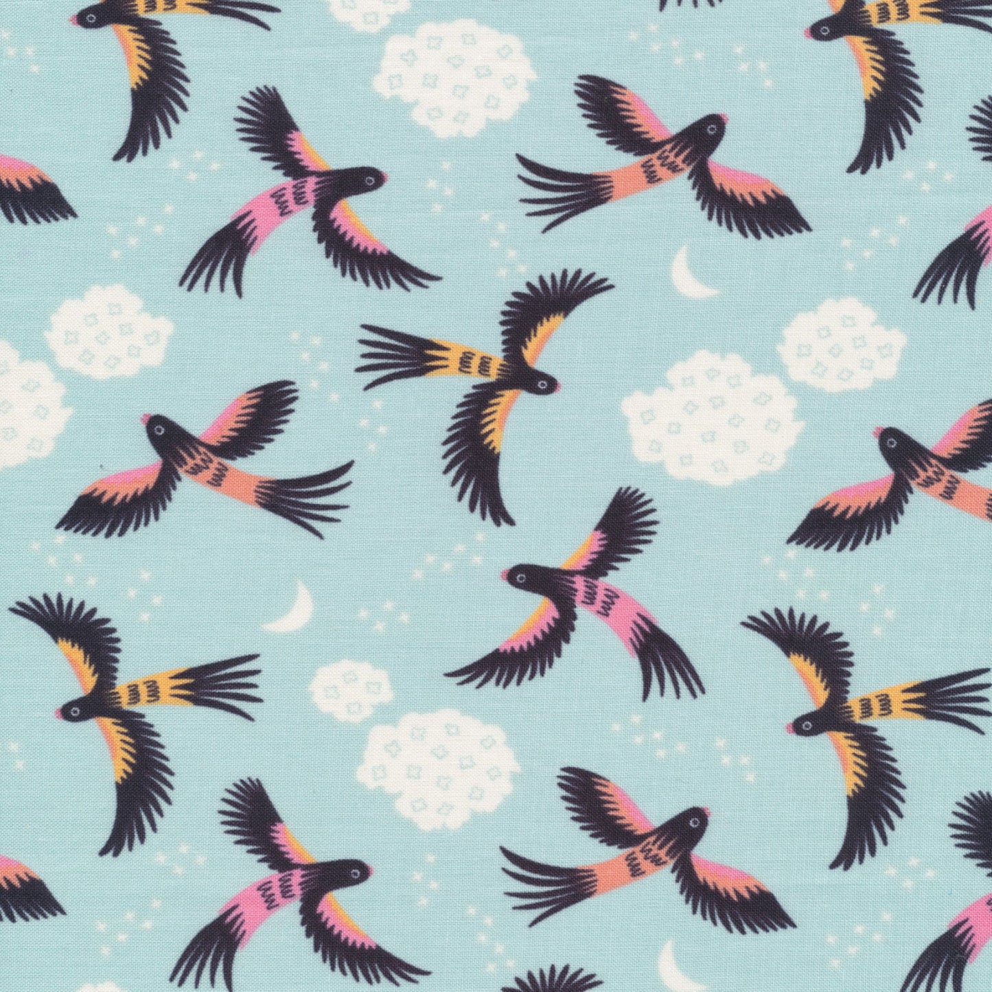 Parrot Play 22708 -Tropical Garden - Sue Gibbins - Cloud 9 Fabrics - GOTS certified organic cotton - half yard quilting fabric - floral