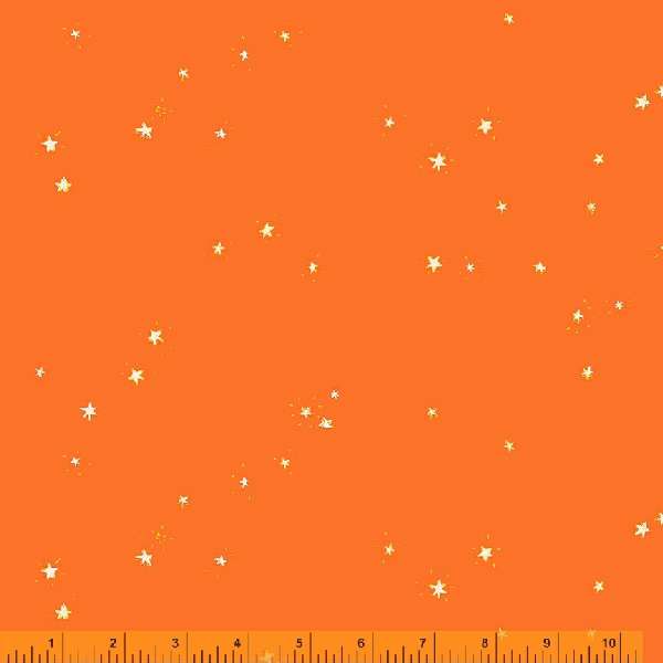Red Orange Hand Drawn Stars - Lucky Rabbit - Heather Ross - Windham Fabrics - half yard quilting fabric