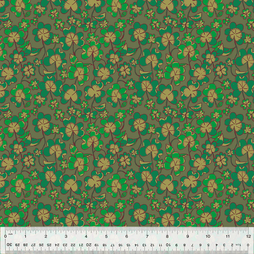 green clovers on olive