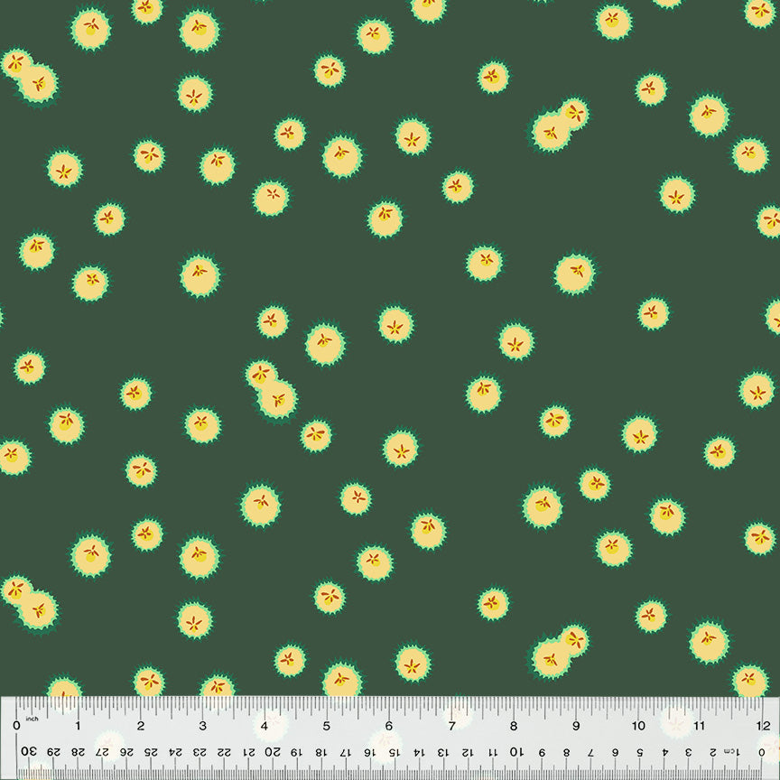 yellow fireflies on green