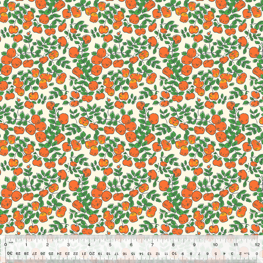 red orange apples on ivory