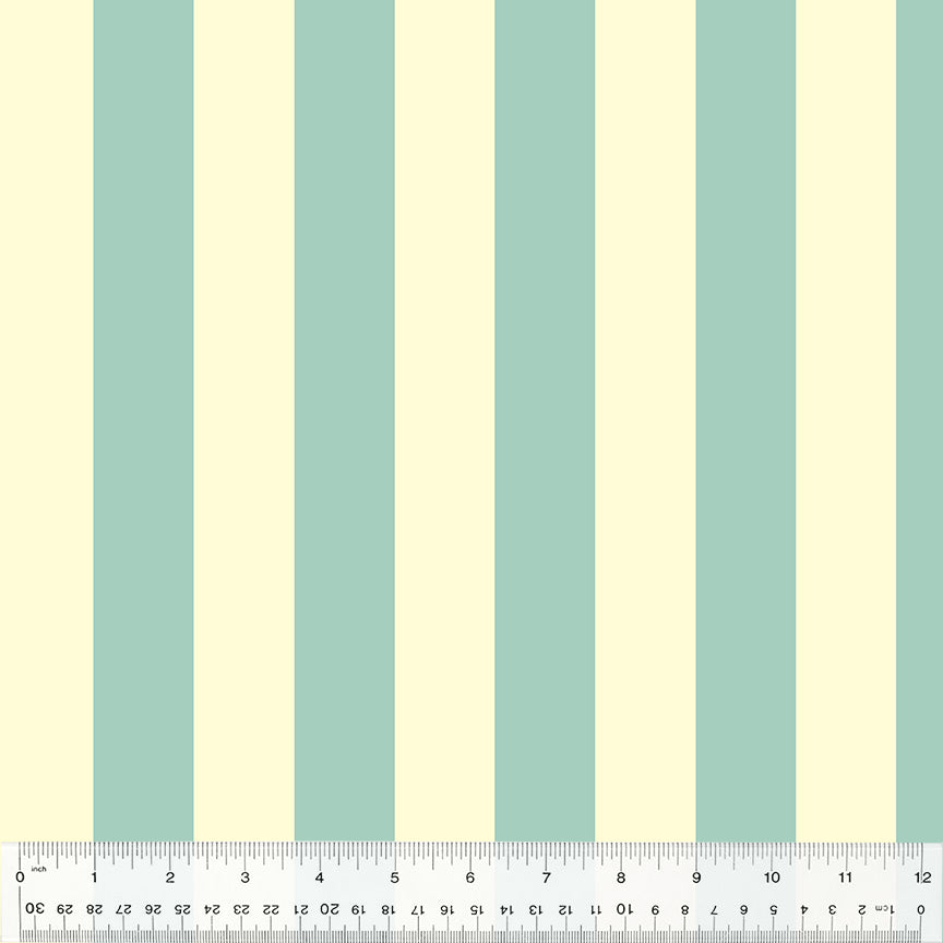 ivory and mint broad stripes