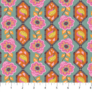 Kindred Sketches Geometric Petals - Dusty Sky