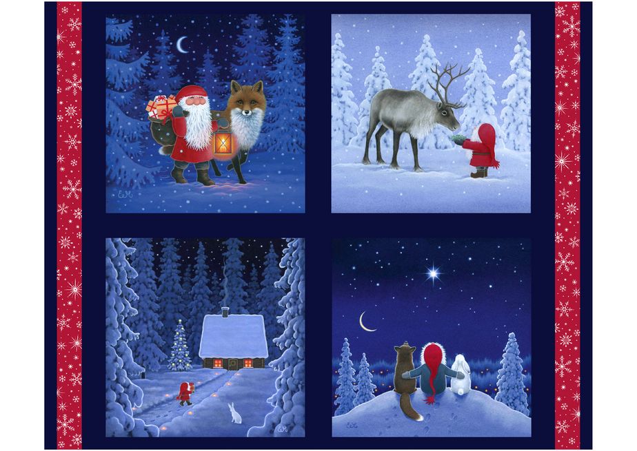 Lewis & Irene - Christmas Tree - Cotton Quilting Fabric by the yard - Christmas  Fabric - Santa Claus