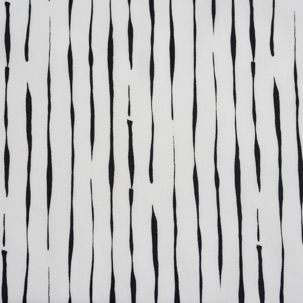 Jenny's Basics Poplin - Stroke Cream Black - Jenny Ronen - Birch Fabrics - GOTS certified organic quilting cotton
