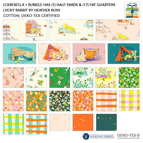 Precut Bundle - Lucky Rabbit - Heather Ross - Windham Fabrics - fat quarters - half yard quilting fabric