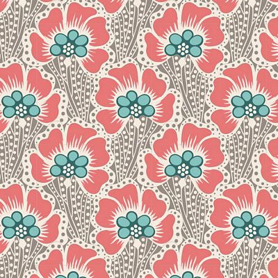 Ocean Flower Grey 100330 - Cotton Beach -Tilda - quilting cotton - half yard