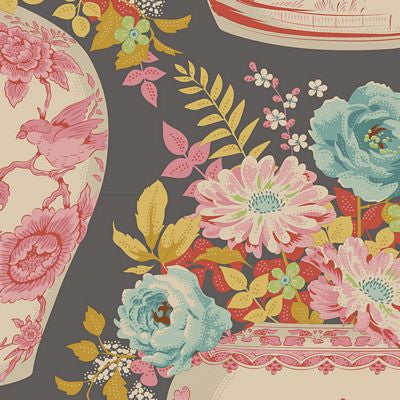 Flowervase Grey 100452 - Chic Escape -Tilda - quilting cotton - half yard