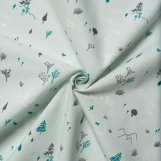 Birch Fabrics - Dog Park by Jenny Ronen - Run Free Mint Poplin