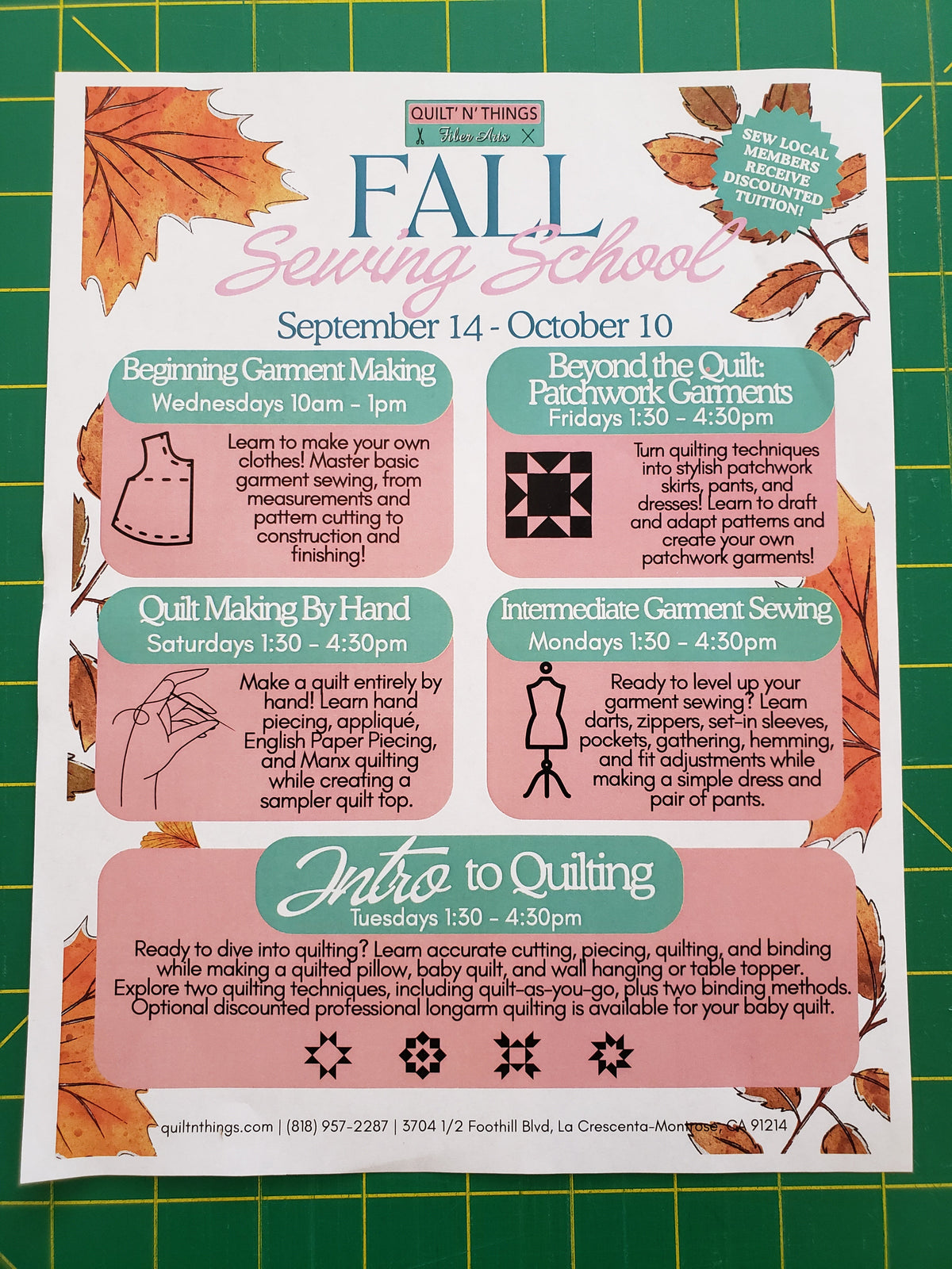 Fall Sewing School