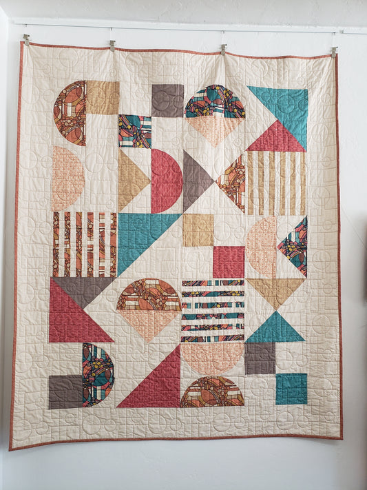 Frank Lloyd Wright quilt in earth tones