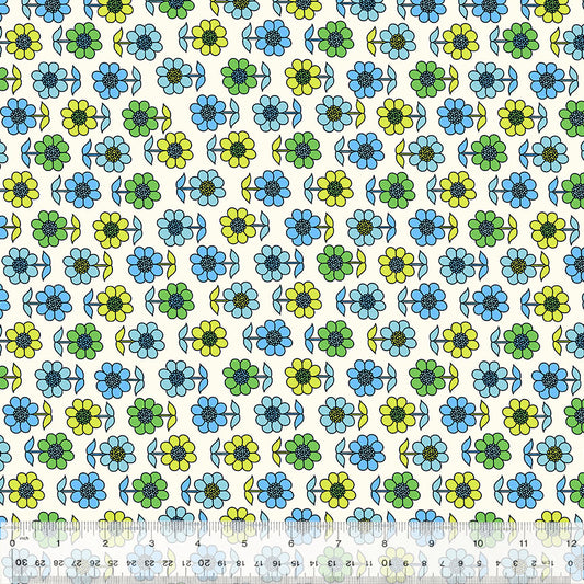 Windham Fabrics - Bonny by Denyse Schmidt - Daisy (Blue)