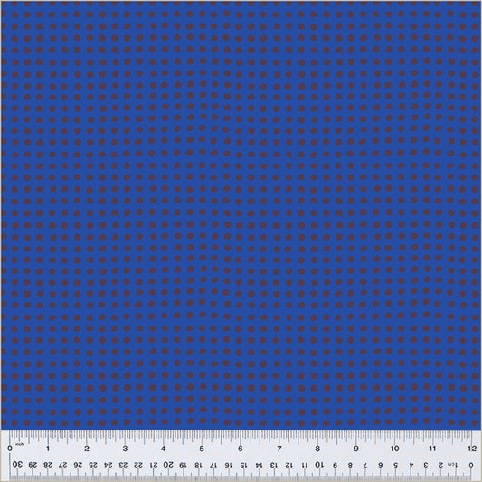 Dots pattern. Majorelle/Ink color. dark blue background with brownish dots in rows throughout.