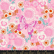 Load image into Gallery viewer, pink and orange flowers with butterfly