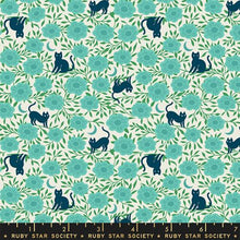 Load image into Gallery viewer, cats and flowers on mint