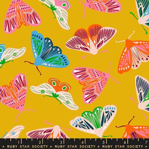 colorful butterflies on yellow